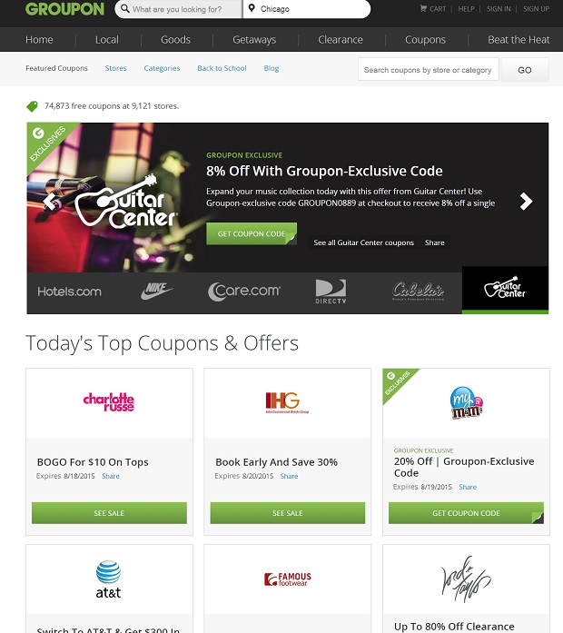 Groupon Coupons for travel